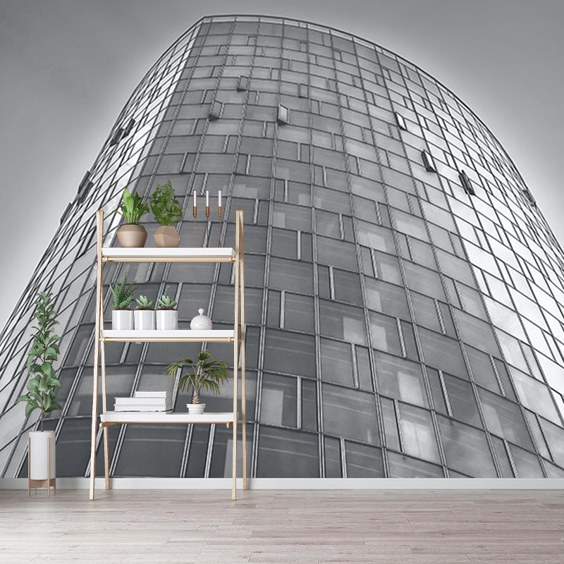 Urbanized Building Mural Wallpaper for Meeting Room, Moisture Resistant