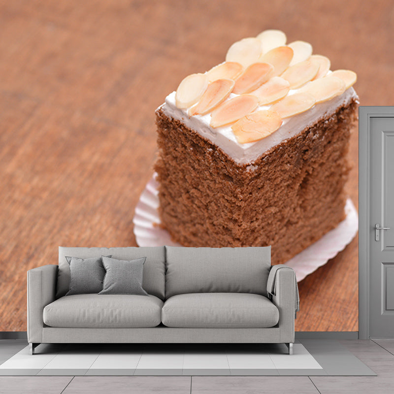Cake Baking Wall Mural Dessert Mildew Resistant Wallpaper for Commerce Shop