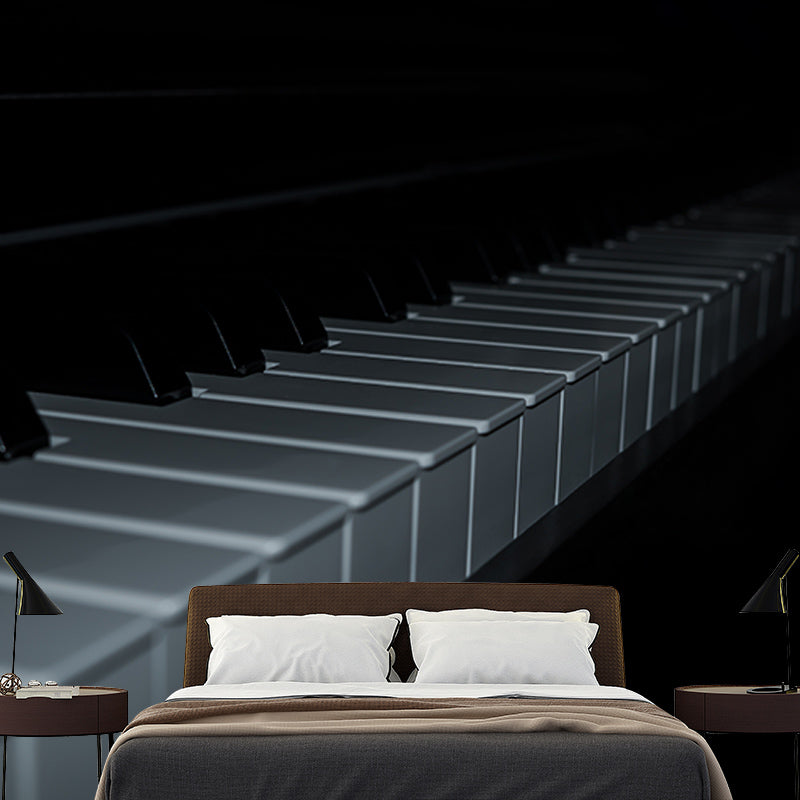 Piano Customized Wall Mural Mildew Resistant Wallpaper for Sitting Room