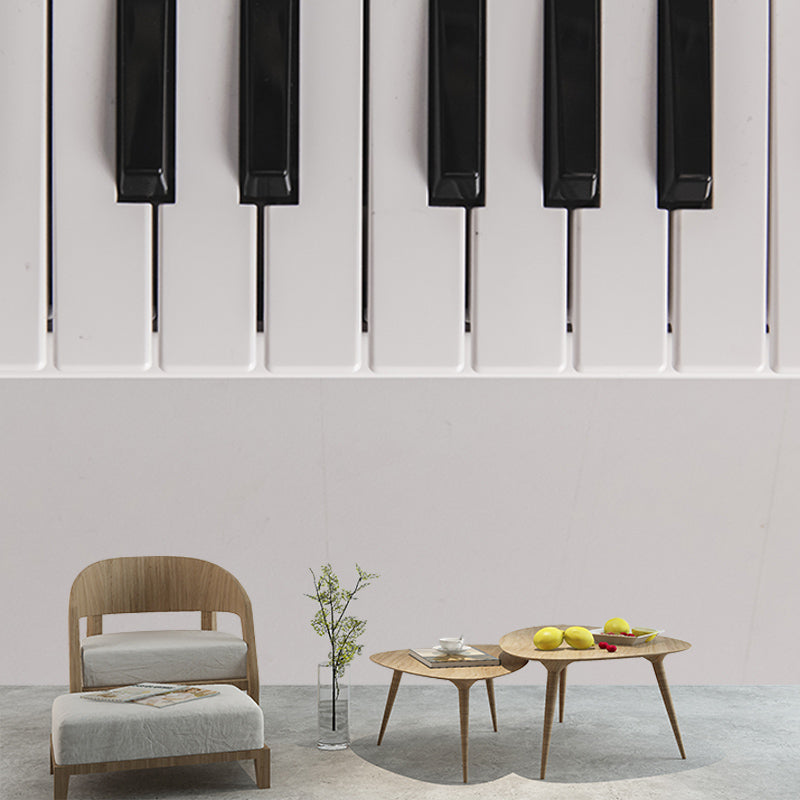 Piano Customized Wall Mural Mildew Resistant Wallpaper for Sitting Room