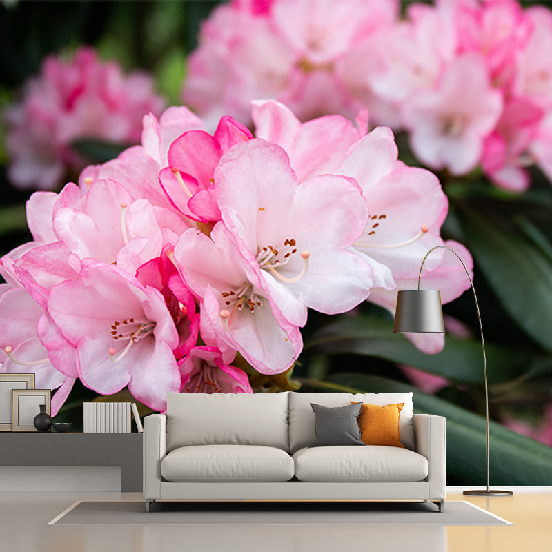 Bright Rhododendron Mural Stain Resistant Wall Art for Living Room Sitting Room