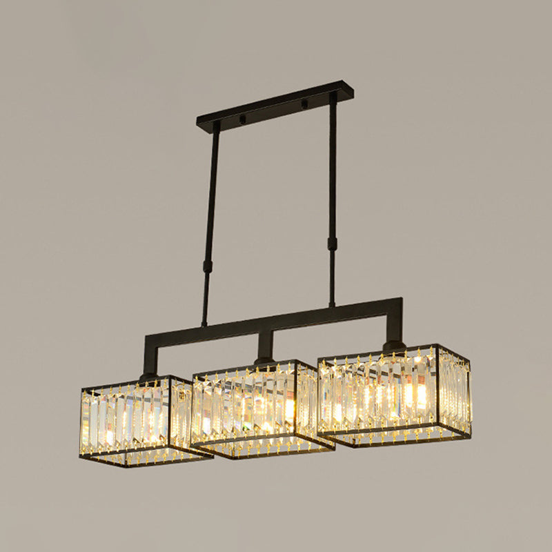 Luxury Rectangular Shade Pendant Light, Simple Crystal Pendant Lighting for Dinner Table