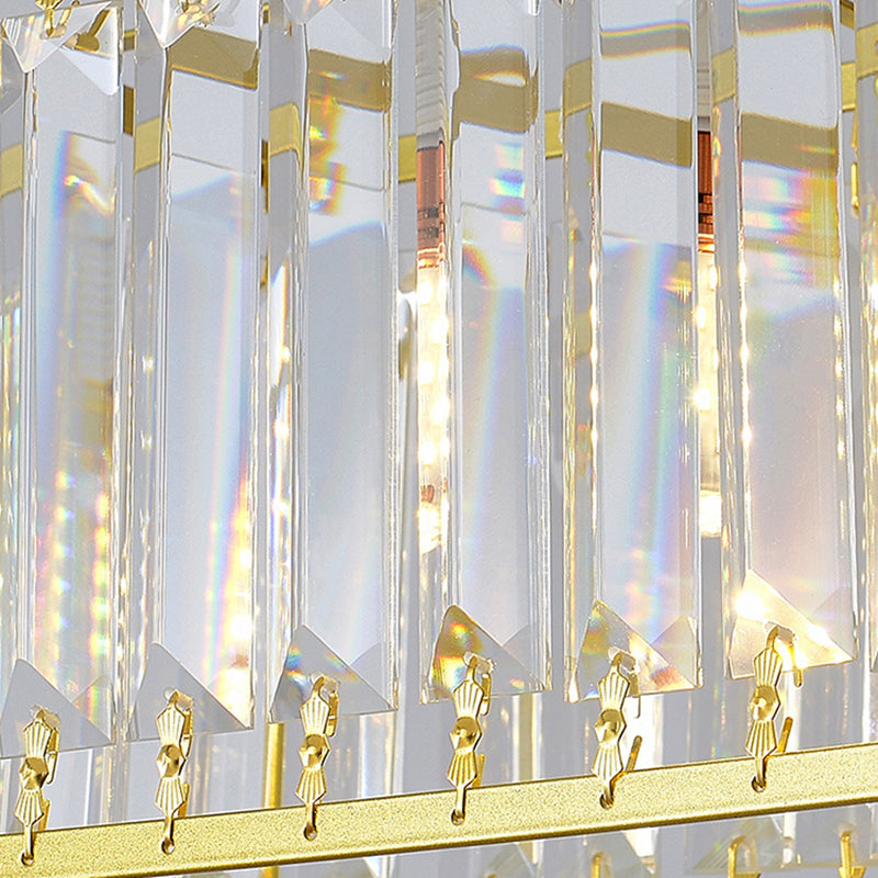 Luxury Rectangular Shade Pendant Light, Simple Crystal Pendant Lighting for Dinner Table