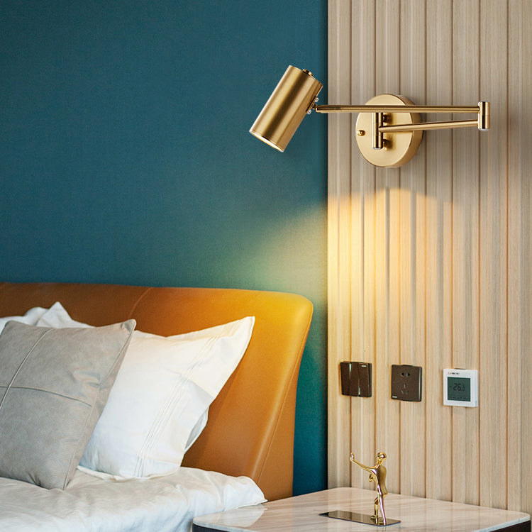 Modern Creative Single Wall Lamp Electroplate Iron Extendable Wall Light for Interior Spaces