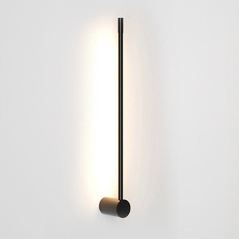 Aluminum Linear Wall Lights Modern Nordic Style 1 Head Wall Mount Fixture in Black for Bedroom