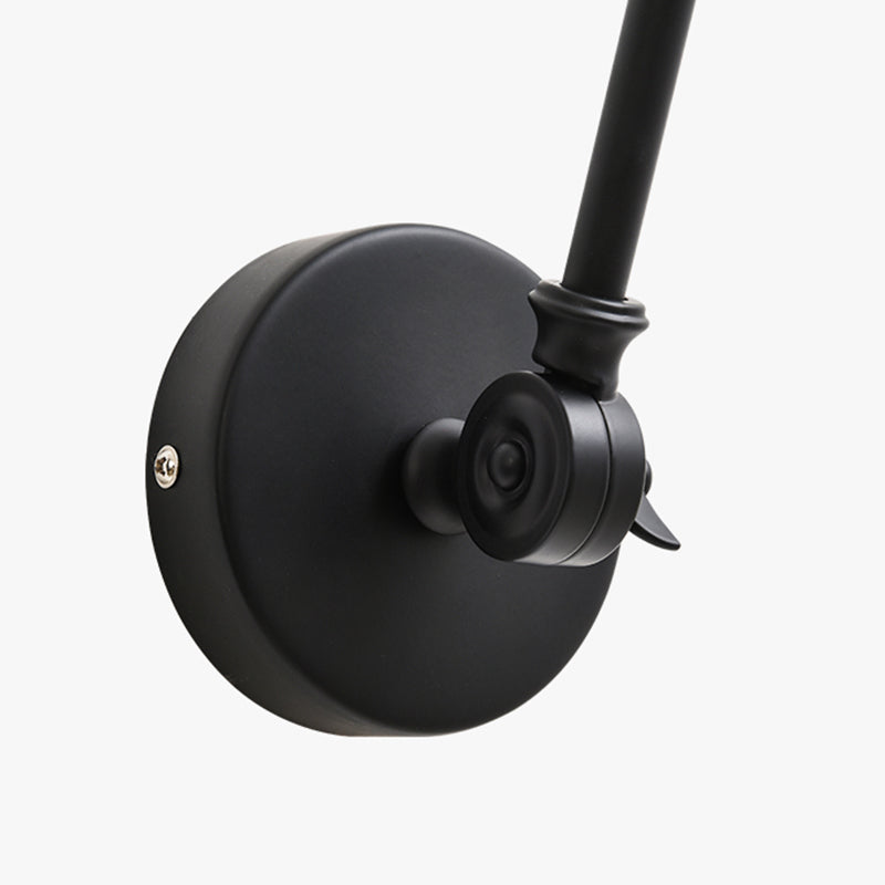 Metal Geometric Shade Wall Lighting Modern Style 1-Light Swing Arm Sconce Lamp