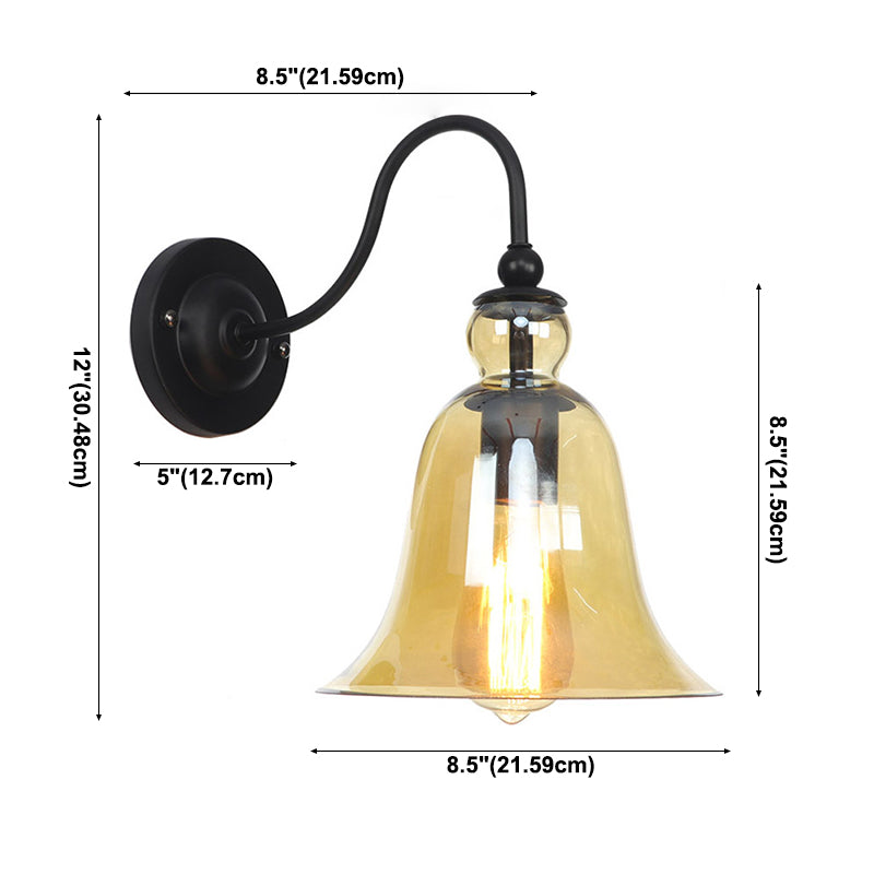 Glass Wall Lighting Fixtures Industrial Style 1 Light Wall Mounted Light Fixture