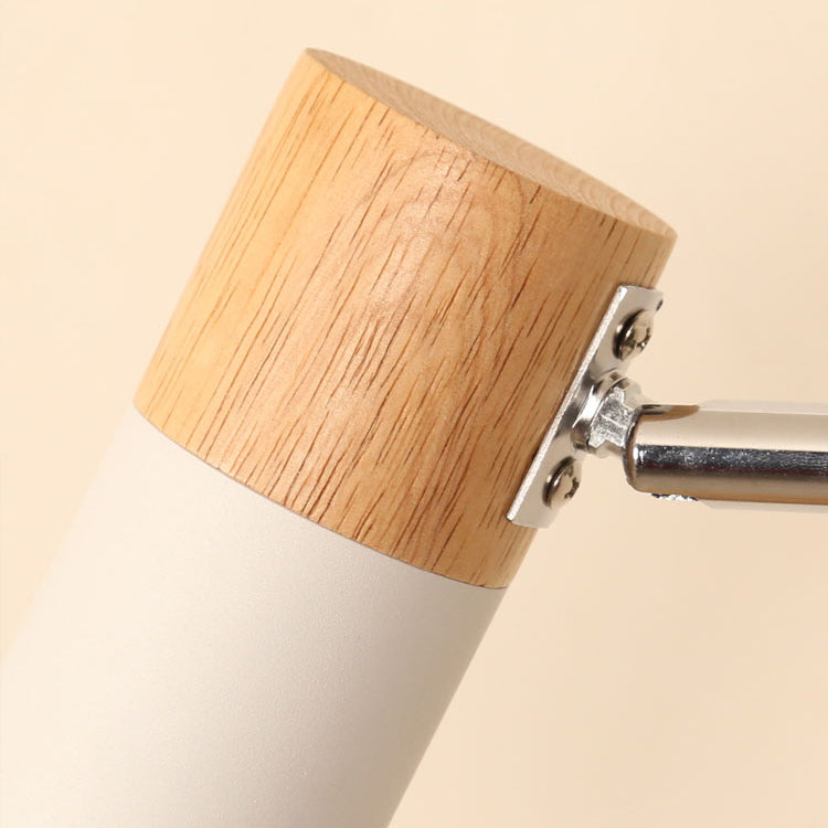 Wooden Cylindrical Wall Light in Modern Creative Style Lacquered Iron Extendable Wall Lamp