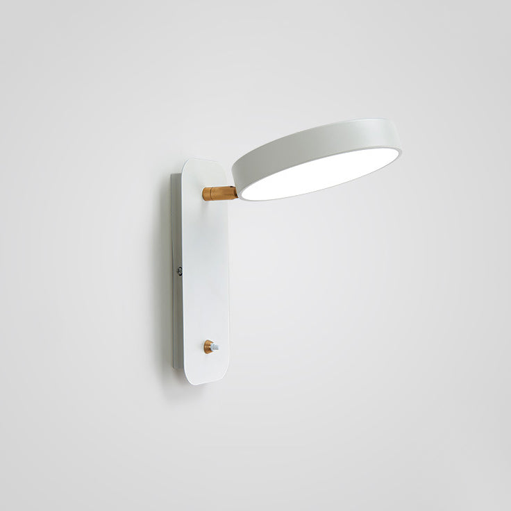 Moderne creatieve LED -wandlamp gelakte ijzeren cirkelvormige macaron wandonderdelen met acrylschaduw