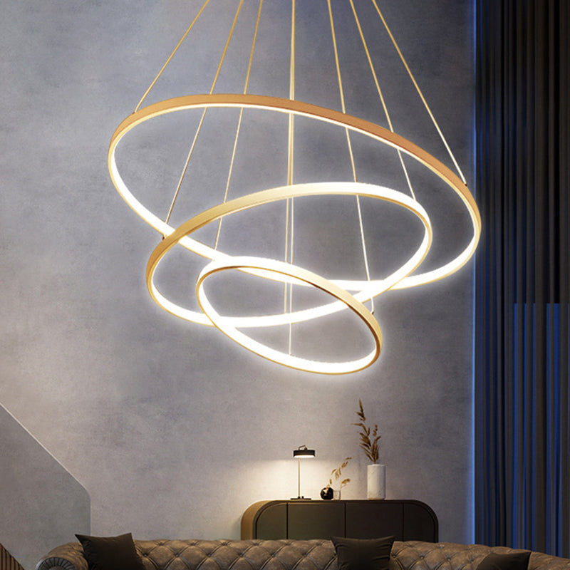 Circle Multi-layer Hanging Light Modern Style Multi Lights Metal Pendant Lights