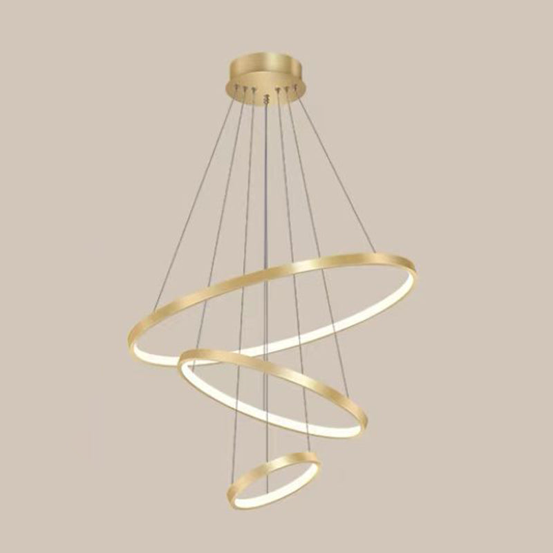 Circle Multi-layer Hanging Light Modern Style Multi Lights Metal Pendant Lights
