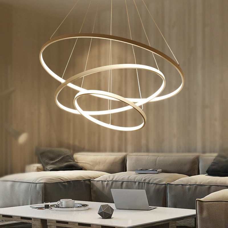 Circle Multi-layer Hanging Light Modern Style Multi Lights Metal Pendant Lights