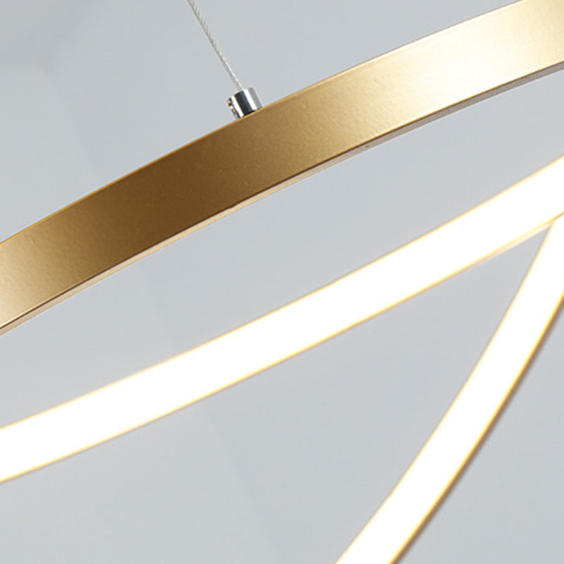 Circle Multi-layer Hanging Light Modern Style Multi Lights Metal Pendant Lights