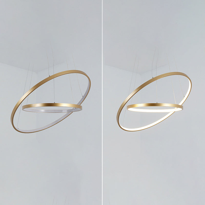 Circle Multi-layer Hanging Light Modern Style Multi Lights Metal Pendant Lights