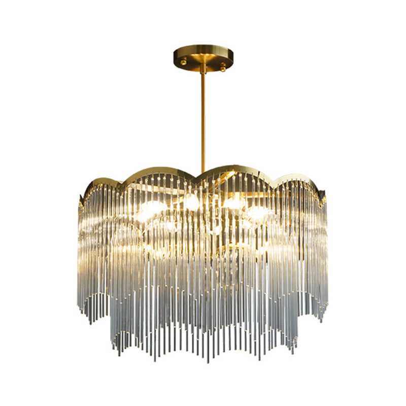 Accesorios de iluminación de araña circulares múltiples luces colgantes de vidrio de estilo moderno