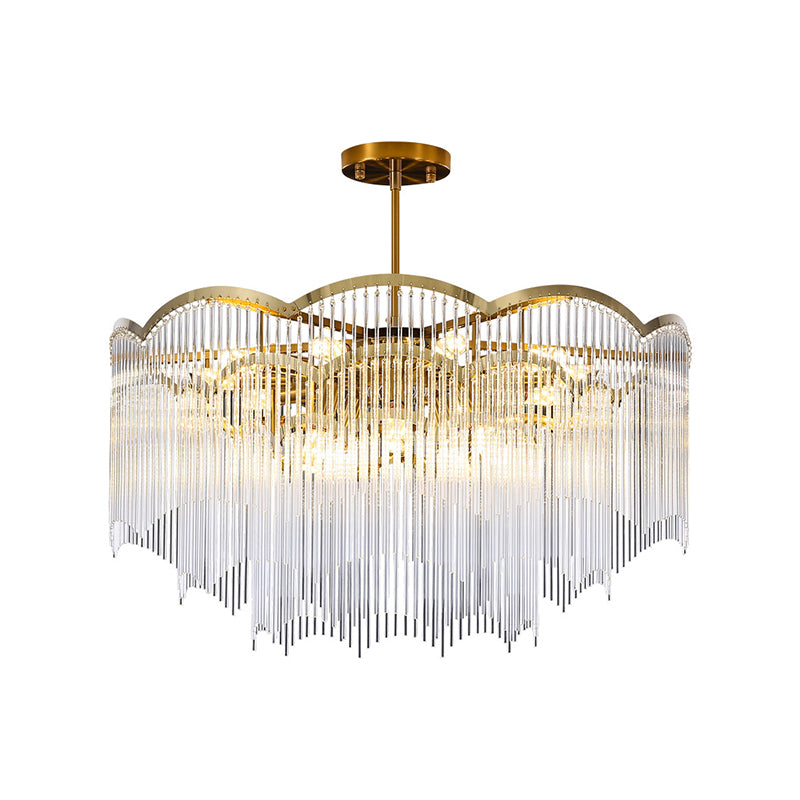 Accesorios de iluminación de araña circulares múltiples luces colgantes de vidrio de estilo moderno