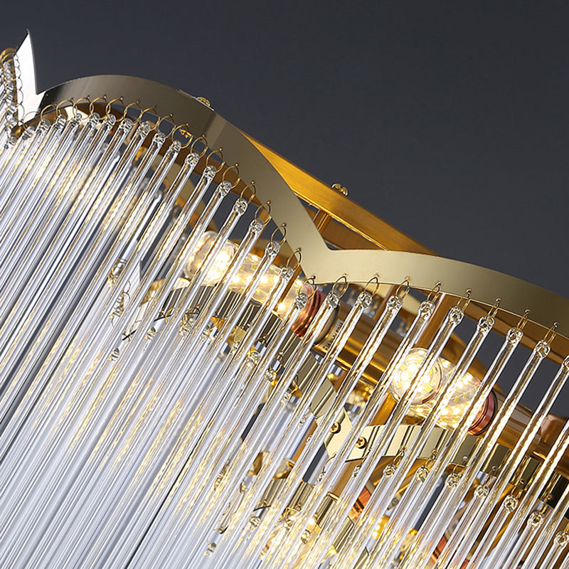 Accesorios de iluminación de araña circulares múltiples luces colgantes de vidrio de estilo moderno