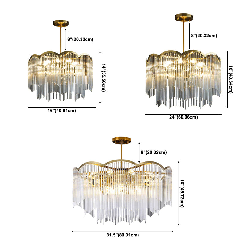 Accesorios de iluminación de araña circulares múltiples luces colgantes de vidrio de estilo moderno
