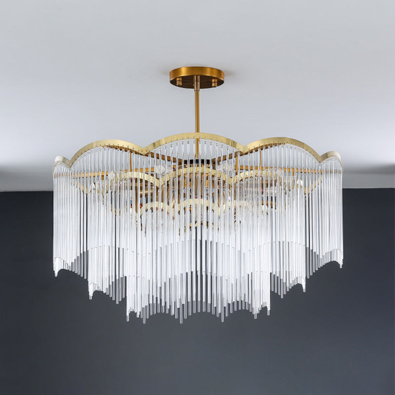 Accesorios de iluminación de araña circulares múltiples luces colgantes de vidrio de estilo moderno