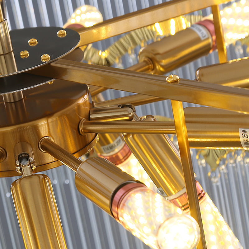 Accesorios de iluminación de araña circulares múltiples luces colgantes de vidrio de estilo moderno