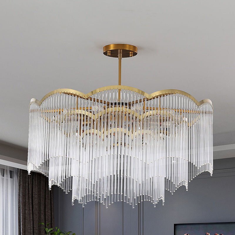 Accesorios de iluminación de araña circulares múltiples luces colgantes de vidrio de estilo moderno