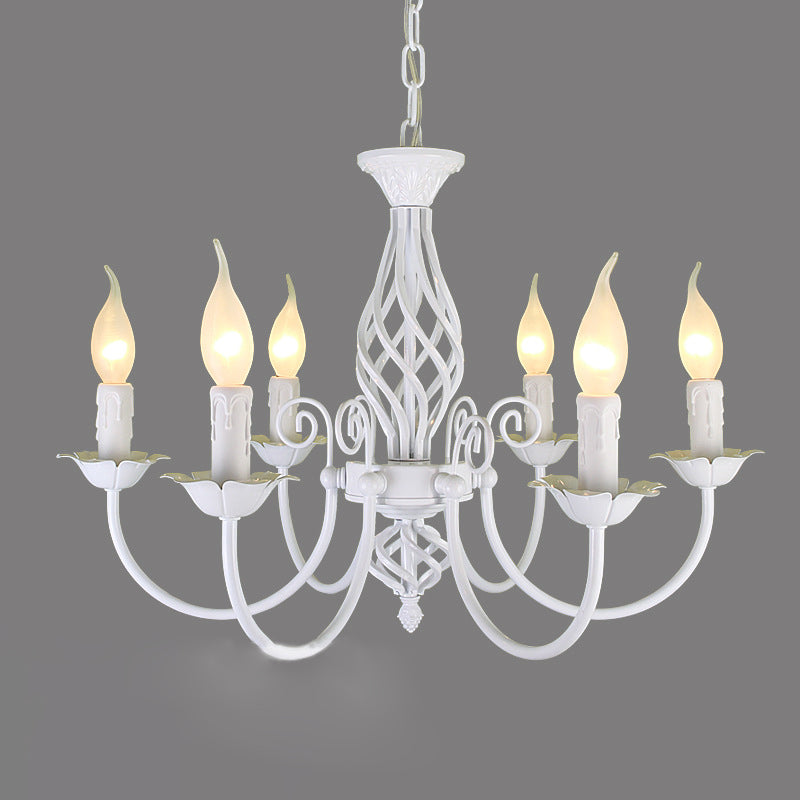 Minimalist Indoor Pendant Light, Designer Style Candle Shade Metal Pendant Lighting in White