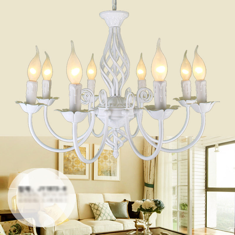 Minimalist Indoor Pendant Light, Designer Style Candle Shade Metal Pendant Lighting in White