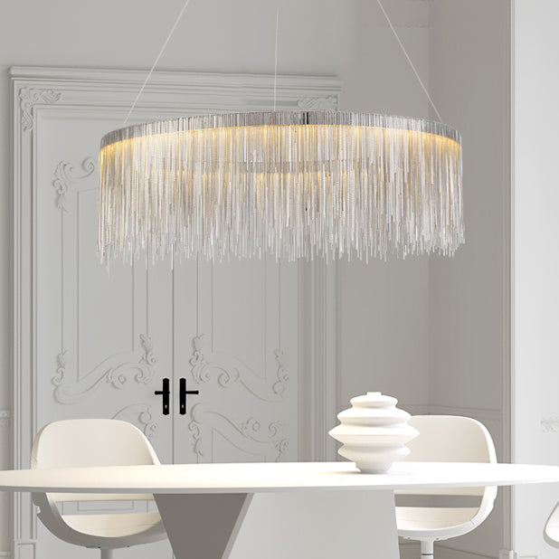 Moderne luxe led kroonluchter metalen lineaire hangende lamp voor binnenruimtes