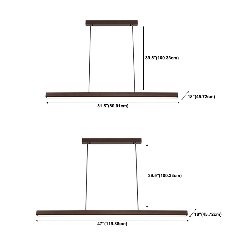 Minimalist Linear Island Pendant Lighting, 1-Light Acrylic Hanging Lights for Kitchen Island