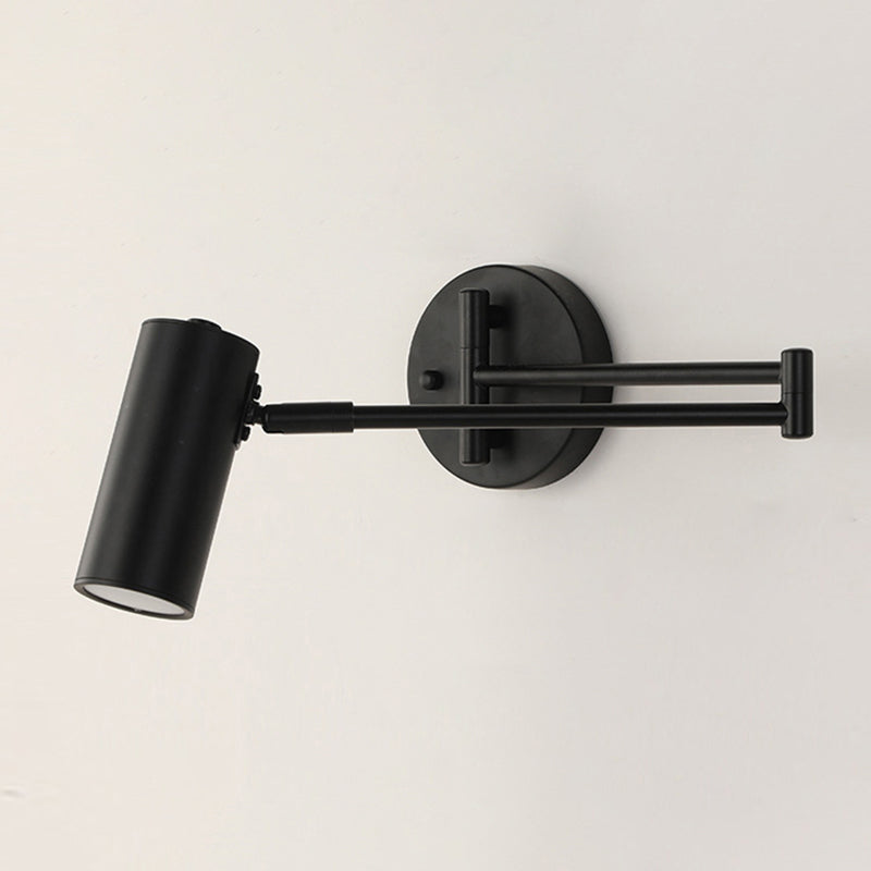Metal Swing Arm Wall Lighting Modern Style 1-Light Sconce Lamp with Aluminum Shade