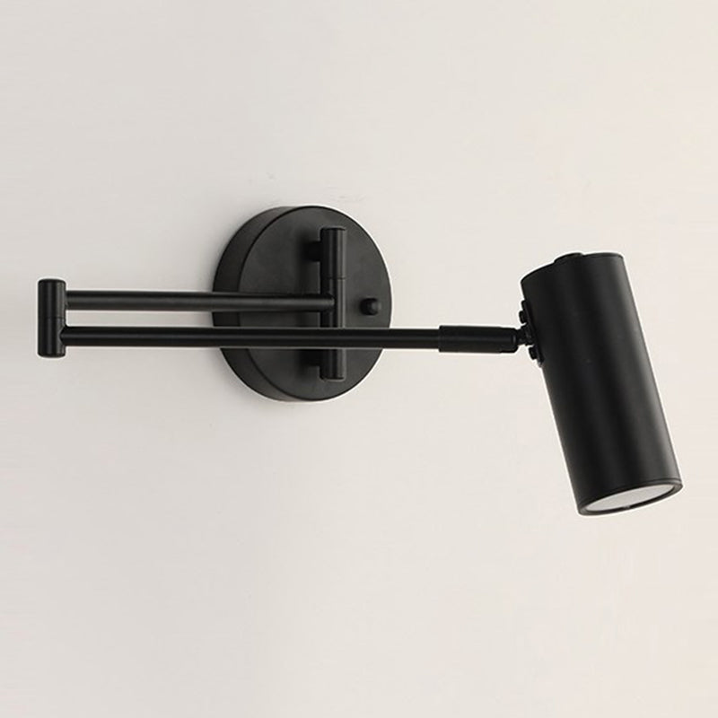 Metal Swing Arm Wall Lighting Modern Style 1-Light Sconce Lamp with Aluminum Shade