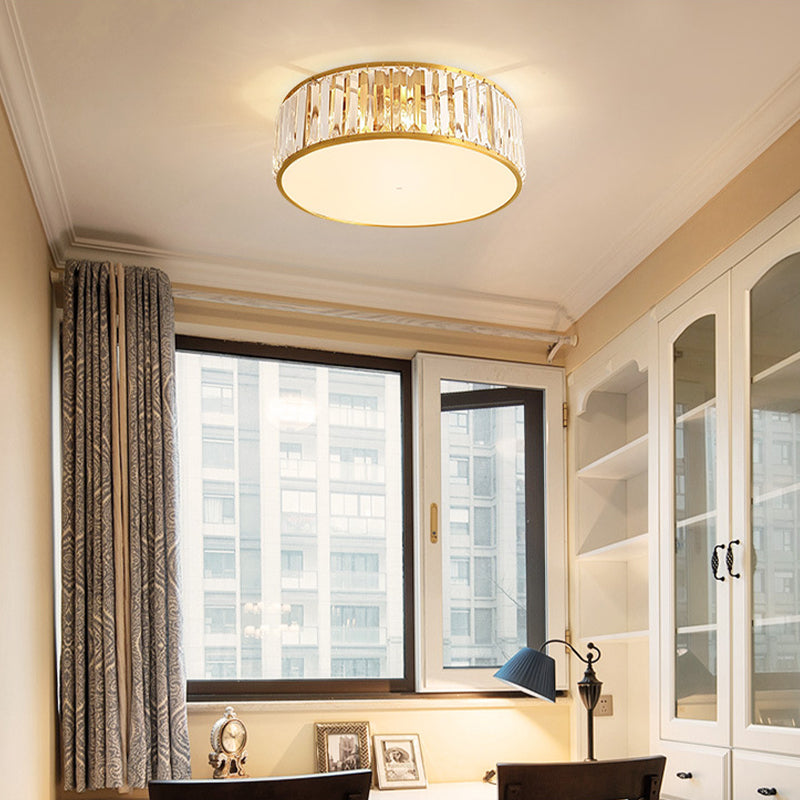 Lámpara de techo de acrílico vintage con montaje empotrado en tambor para sala de estar