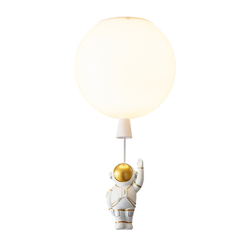 Cartoon Balloon Ceiling Light Acrylic LED Bedroom Flush Mount Light with Astronaut Deco