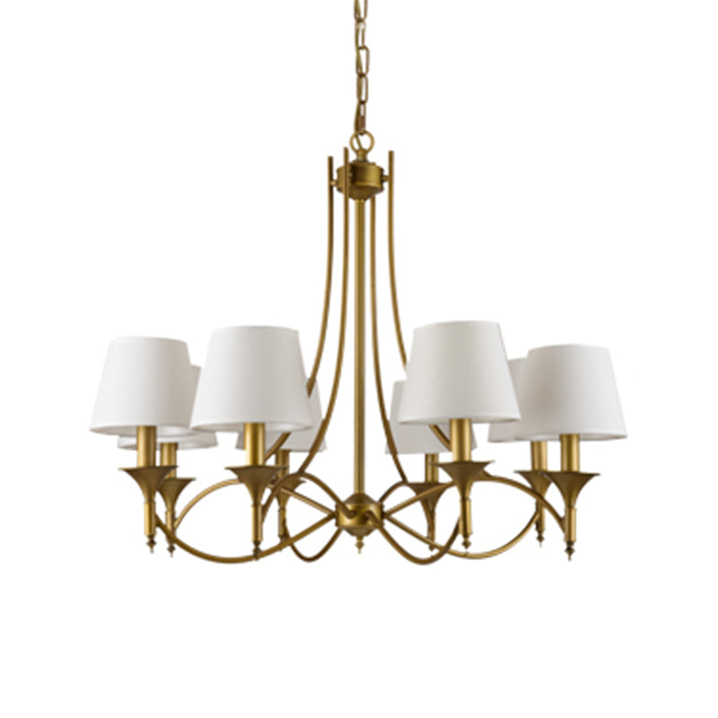 Multi-head hangende verlichtingsarmaturen Amerikaanse stijl vat kroonluchter hanglamp met stofschaduw
