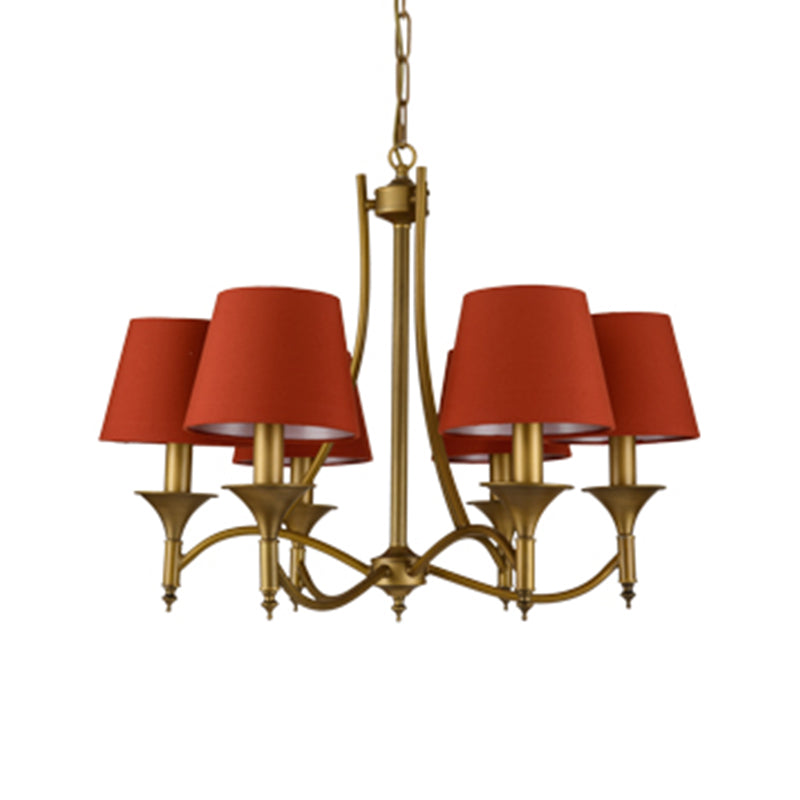 Multi-head hangende verlichtingsarmaturen Amerikaanse stijl vat kroonluchter hanglamp met stofschaduw