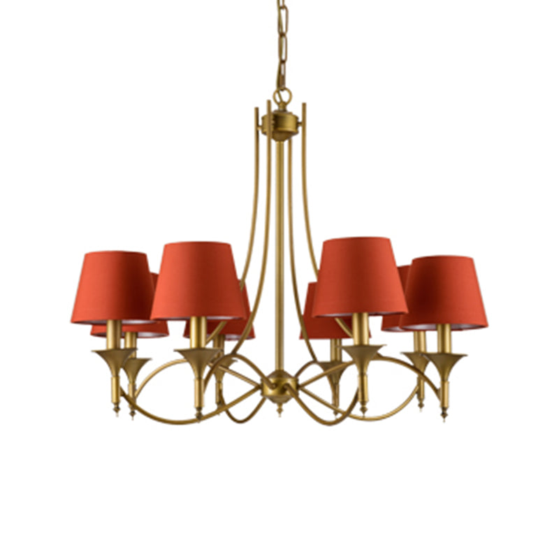 Multi-head hangende verlichtingsarmaturen Amerikaanse stijl vat kroonluchter hanglamp met stofschaduw