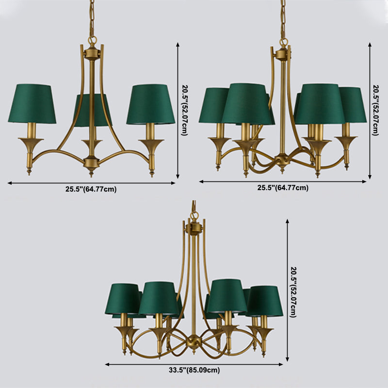 Multi-head hangende verlichtingsarmaturen Amerikaanse stijl vat kroonluchter hanglamp met stofschaduw