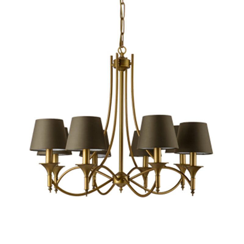 Multi-head hangende verlichtingsarmaturen Amerikaanse stijl vat kroonluchter hanglamp met stofschaduw