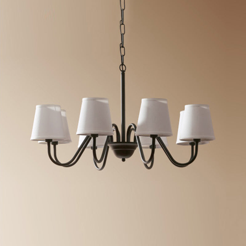 Multi-head hangende verlichtingsarmaturen Amerikaanse stijl kroonluchter hanglamp met stofschaduw