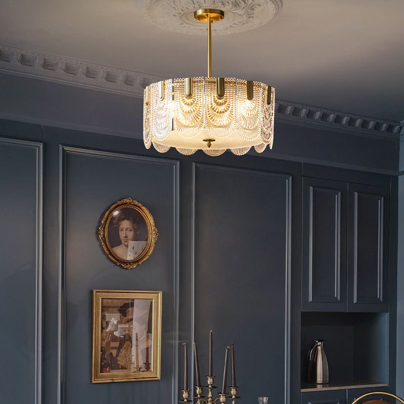 Tiered Chandelier Light Fixture Vintage Glass Pendant Lamp for Restaurant