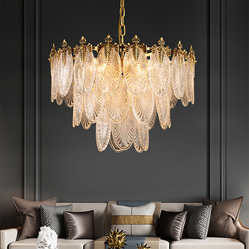 Luminaire de lustre en plumes