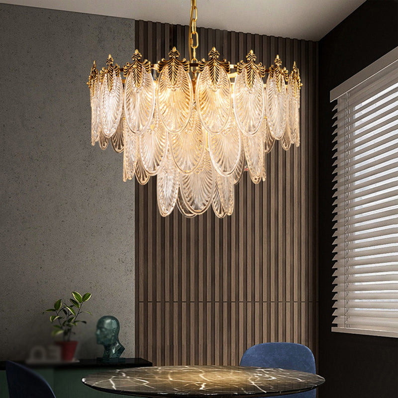 Luminaire de lustre en plumes
