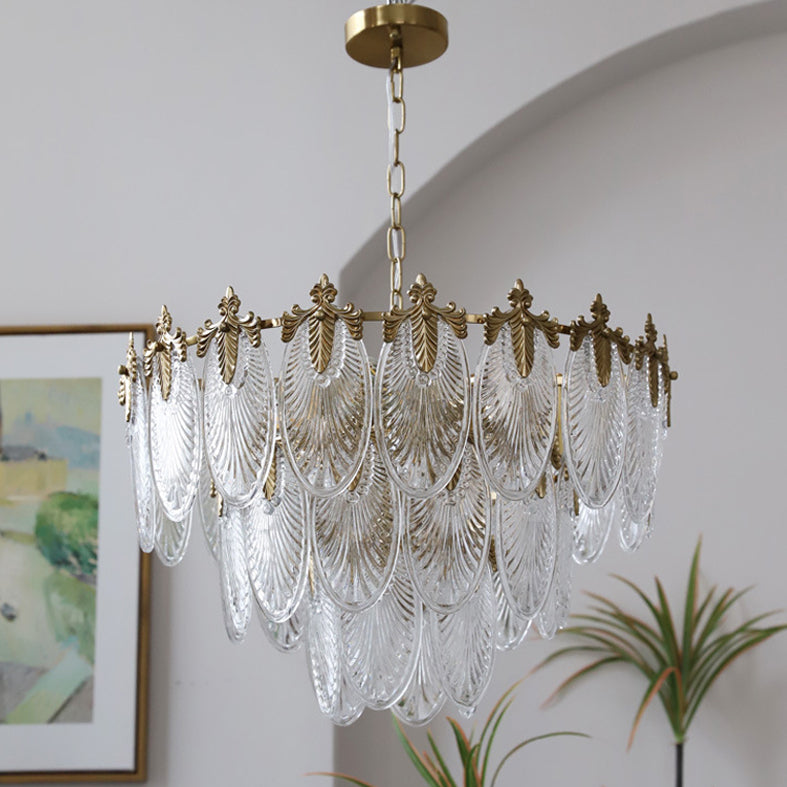 Luminaire de lustre en plumes
