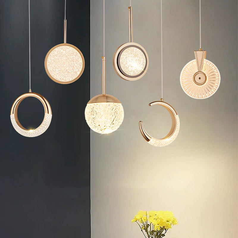 LED Hanging Light Fixture Modern Simple Style Living Room Pendant Light