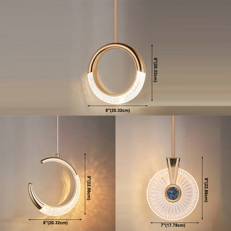 LED Hanging Light Fixture Modern Simple Style Living Room Pendant Light