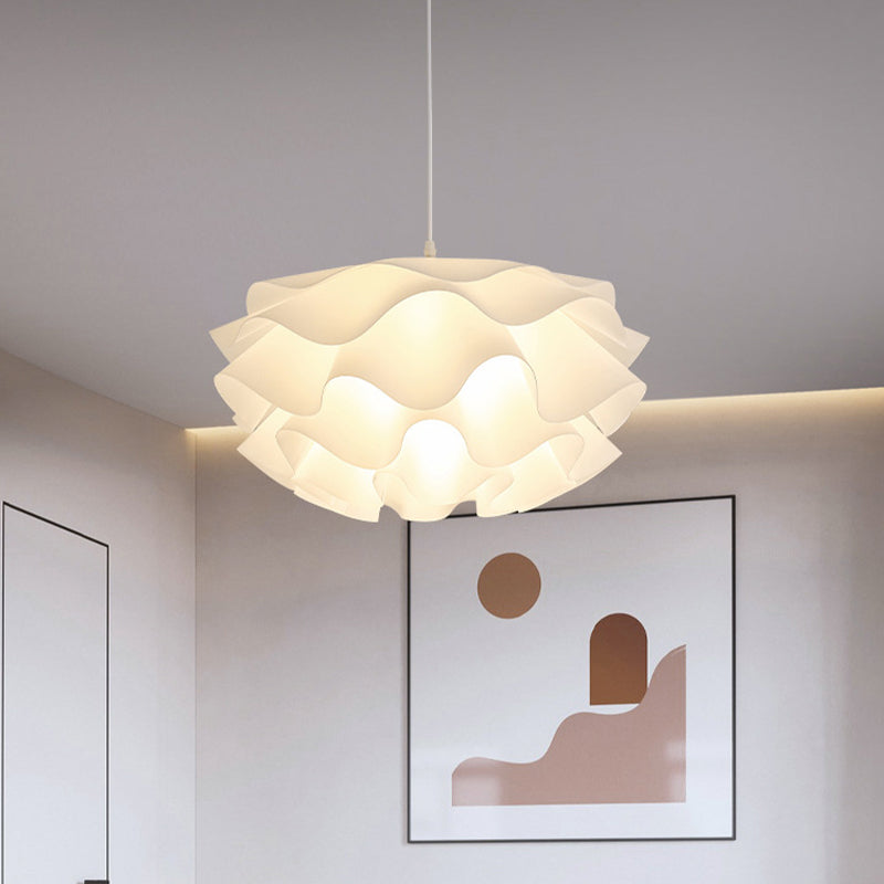 Modern Style Hanging Light Fixture 1 Light Acrylic Shade Pendant Light for Living Room