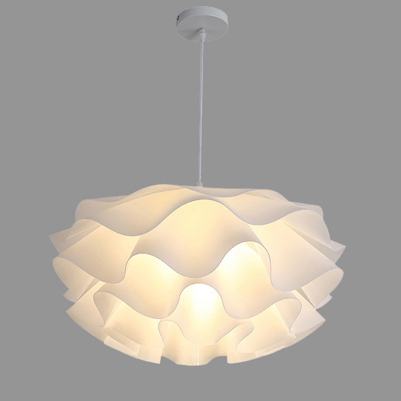 Modern Style Hanging Light Fixture 1 Light Acrylic Shade Pendant Light for Living Room
