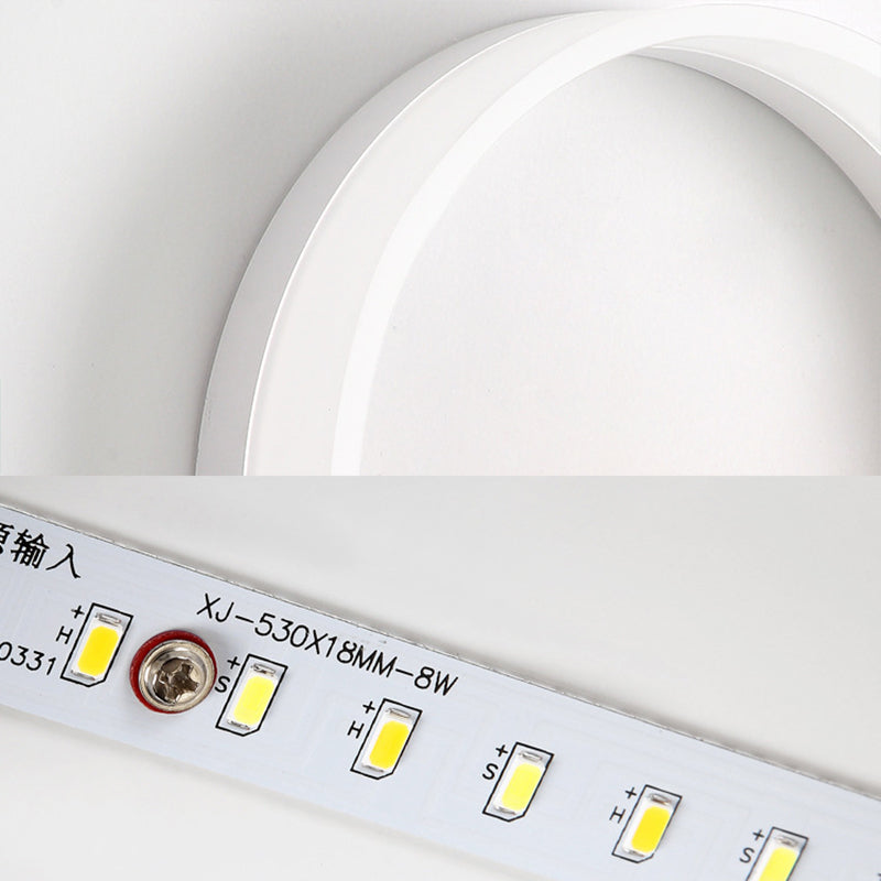 Circular Acrylic LED Wall Sconce Lighting Nordic Wooden Shelf Wall Lamp for Bedroom