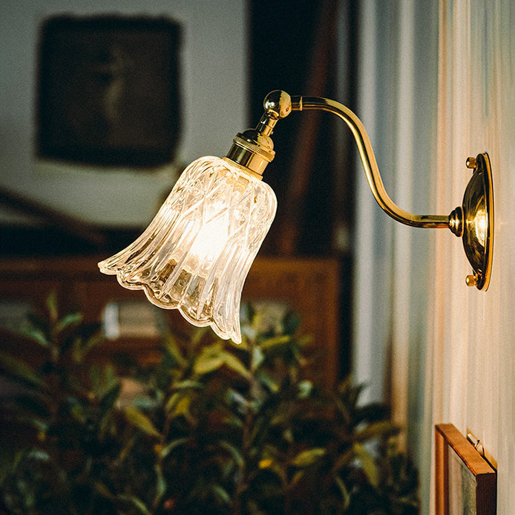 Lampada da parete a montaggio a filo in metallo moderno luci di pannello a 1 luce con tonalità di vetro