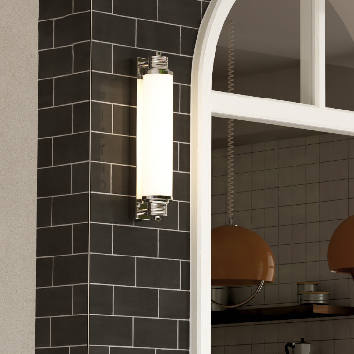 Cilindrische spoelmontage Wand SCONCE Moderne zilveren wand SCONCE Lichten met glazen schaduw